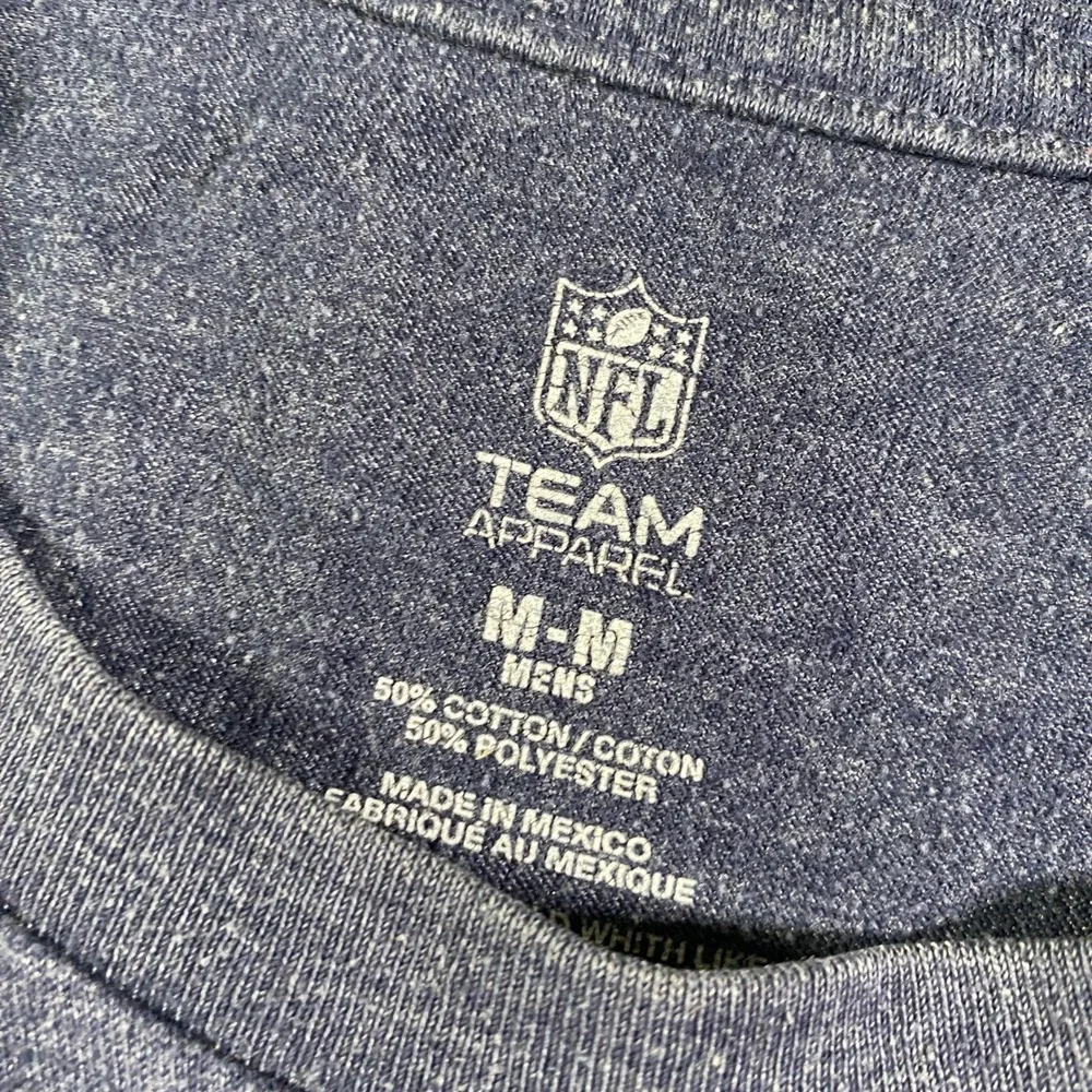 NFL New England Patriots Football T Shirt Mens Medium Navy Blue Team Apparel
